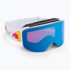 Red Bull SPECT Magnetron Slick occhiali da sci argento lucido/bianco/rosso blu specchiato/blu scuro neve