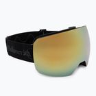 Occhiali da sci Red Bull SPECT Chute nero/marrone con specchio oro/neve nuvolosa