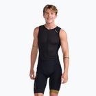 Tuta da triathlon da uomo 2XU Light Speed Front Zip nero/oro