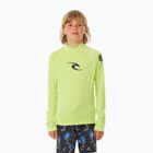 Rip Curl Brand Wave UPF Rash Vest bambino nuoto maniche lunghe lime