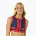 Rip Curl Coco Short Sleeve Vest top da bagno rosso/blu scuro