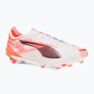 Scarpe da calcio PUMA Ultra 5 Ultimate FG da uomo puma bianco/puma nero/rosso brillante Scarpe da calcio PUMA Ultra 5 Ultimate FG da uomo puma bianco/puma nero/rosso brillante