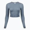 Aggiornamento Reebok RBK Lab Seamless Crop a maniche lunghe da donna per l'allenamento, blu