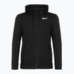 Felpa da uomo Nike Dri-Fit Fitness con cappuccio e zip intera in pile nero/bianco