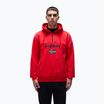 Felpa da uomo Napapijri Burgee Half Zip Hooded 2.0 rosso goji