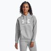 Under Armour felpa donna Rival Fleece Big Logo Hoody mod grigio erica chiara/bianco