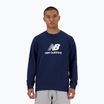 Felpa New Balance Stacked Logo French Terry Crew Uomo nb navy