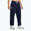 Pantaloni Under Armour Icon Heavyweight Terry Oversized da donna, blu notte/bianco cielo.