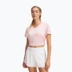 Maglietta da allenamento Under Armour Tech V-Twist prime rosa/bianco da donna