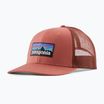 Patagonia P-6 Logo Cappello Trucker rosso ceramica