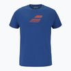Maglietta Babolat Exercise Big Flag da uomo blu scuro
