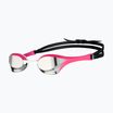 Occhiali da nuoto Arena Cobra Ultra Swipe Mrirror argento/rosa