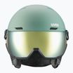 Casco da sci UVEX Wanted Visor verde ossido opaco/oro specchio/fumo