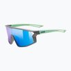 UVEX occhiali da sole per bambini Skyryse Jr grigio/verde opaco/blu specchiato