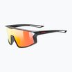 Occhiali da sole per bambini UVEX Skyryse Jr nero opaco/rosso specchiato