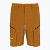 Pantaloncini da trekking da uomo Salewa Puez DST Cargo marrone dorato