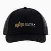 Cappello da baseball Alpha Industries Label Trucker nero da uomo