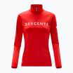 Felpa donna Descente Chest Logo T-Neck rosso elettrico