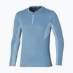 Maglia a manica lunga da uomo Mizuno Dryaeroflow Half Zip blu parigino