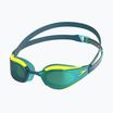 Occhiali da nuoto Speedo Fastskin Hyper Elite Mirror iper giallo/acciaio/smeraldo a specchio
