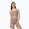 Top yoga donna 4F F270 marrone chiaro