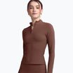 Maglia donna a manica lunga JOYINME Motion LS 1/4 Zip castagna