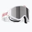 Occhiali da sci per bambini Bliz Liner Jr bianco rosa logo/rosa e argento specchio