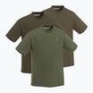 Pinewood T-shirt da uomo 3-Pack 3 pezzi verde/marrone/khaki
