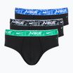 Uomo Nike Everyday Cotton Stretch Brief 3 paia nero/verde/nero