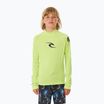 Rip Curl Brand Wave UPF Rash Vest bambino nuoto maniche lunghe lime