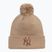 Berretto New Era Metallic Bobble Knit New York Yankees beige da donna