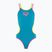 Costume intero donna arena One Double Cross Back One Piece turchese/rosa fluo/verde tenue