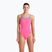 Costume da bagno intero donna arena Lace Back Solid rosa shocking/blu fiume