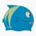 Fashy 3048 Cuffia da bagno per bambini stampata blu/azzurro