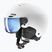 Casco da sci per bambini UVEX Rocket Visor Jr white/black matt/mirror blue/smoke