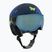 Casco da sci per bambini UVEX Rocket Visor Jr blu puzzle matt/blu specchio/fumo