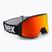 UVEX occhiali da sci Gravity FM nero opaco/rosso specchiato arancione chiaro