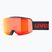 UVEX occhiali da sci per bambini Pwdr FM nero opaco/rosso specchiato arancione chiaro