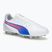 PUMA King Match FG/AG Jr scarpe da calcio per bambini puma bianco/bluemazing/grigio chiaro/tramonto