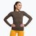 Gymshark Vital Seamless Top a maniche lunghe da donna per l'allenamento, marrone/bianco