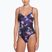 Costume intero Nike Floral Blur con scollo a V da donna, nero