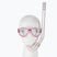 Set da snorkeling per bambini Cressi Perla + Minigringo trasparente/rosa