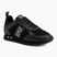 EA7 Emporio Armani Nero e Bianco in pelle scamosciata triplo nero micropunch scarpe