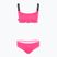 Costume da bagno due pezzi donna EA7 Emporio Armani Logo Tape Bikini Top rosa neon