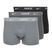 Boxer da uomo Nike Everyday Cotton Stretch Trunk 3 paia nero/ferro da stiro/grigio freddo con texture ad alta lucentezza wb