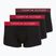Boxer da uomo Tommy Hilfiger Trunk WB 3 pack medium red/rasp juice/burgundy