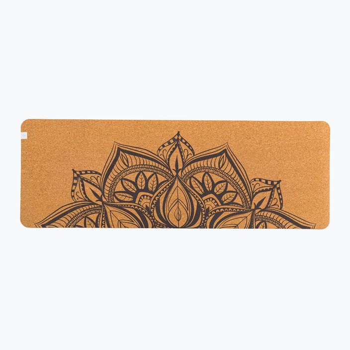 Gaiam tappetino yoga Mandala in sughero stampato 5 mm marrone 63495 2