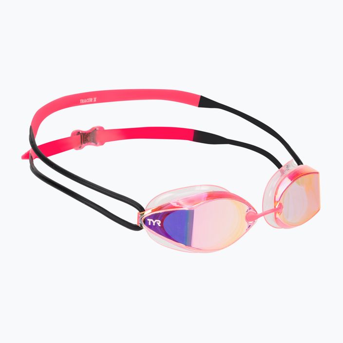Occhiali da nuoto TYR Tracer-X Racing Mirrored rosa/nero