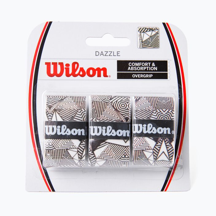 Wilson Dazzle Overgrip Racchette da tennis 3 pezzi bianco e nero WR8404401 2