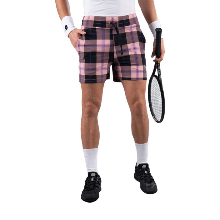 Pantaloncini da tennis da uomo HYDROGEN Tartan Dis. rosa/nero 2